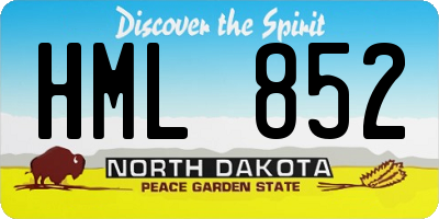 ND license plate HML852