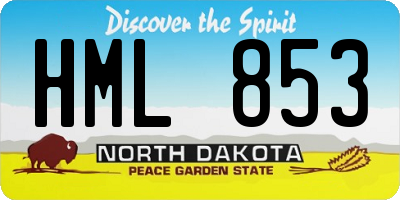 ND license plate HML853