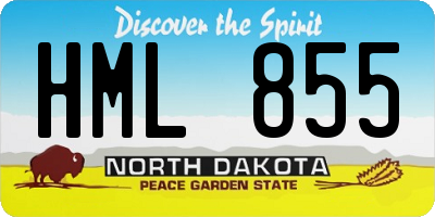 ND license plate HML855