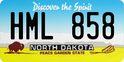 ND license plate HML858