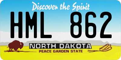 ND license plate HML862