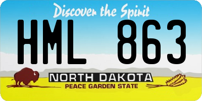 ND license plate HML863