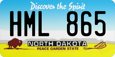 ND license plate HML865
