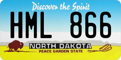 ND license plate HML866