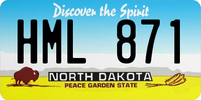 ND license plate HML871