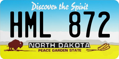 ND license plate HML872