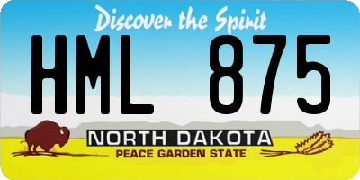 ND license plate HML875