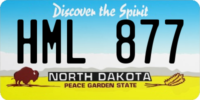 ND license plate HML877