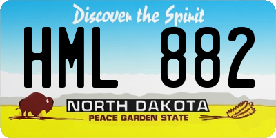 ND license plate HML882