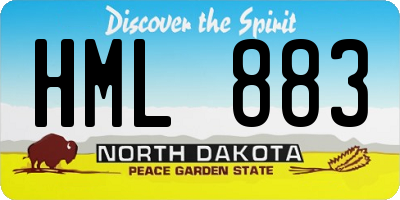 ND license plate HML883