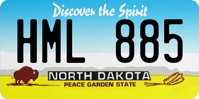 ND license plate HML885