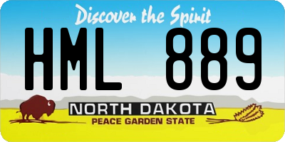 ND license plate HML889