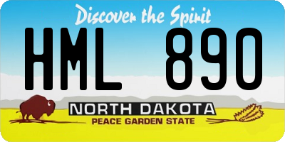 ND license plate HML890