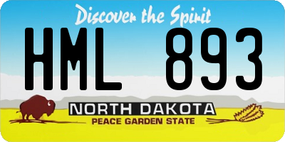 ND license plate HML893