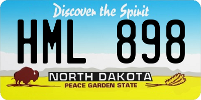 ND license plate HML898