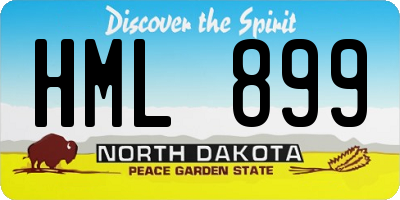 ND license plate HML899