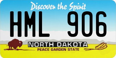 ND license plate HML906