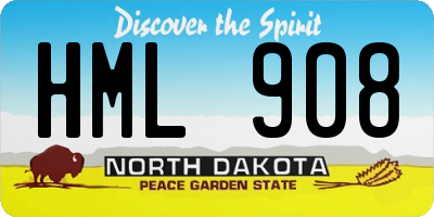 ND license plate HML908