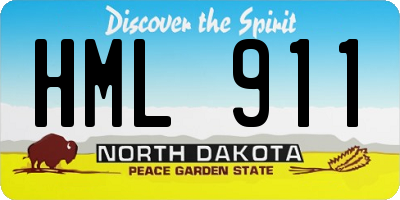 ND license plate HML911