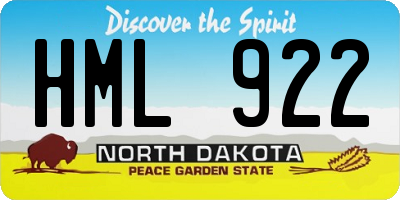 ND license plate HML922