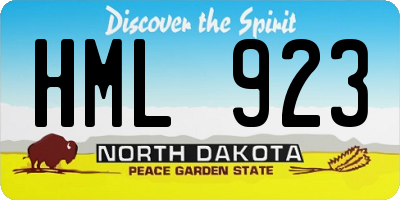 ND license plate HML923