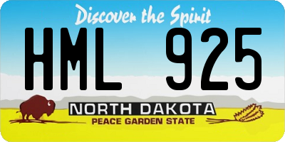 ND license plate HML925