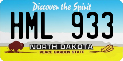 ND license plate HML933