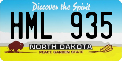 ND license plate HML935