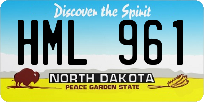 ND license plate HML961