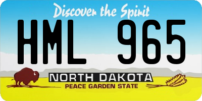 ND license plate HML965