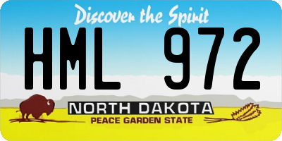 ND license plate HML972