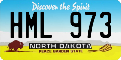 ND license plate HML973
