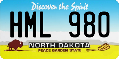 ND license plate HML980