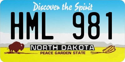 ND license plate HML981