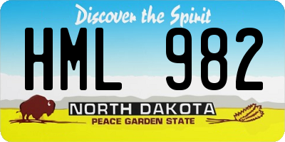 ND license plate HML982