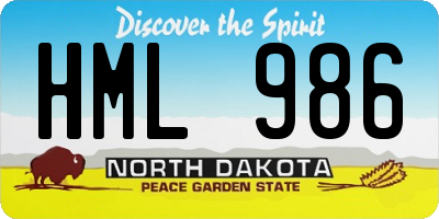 ND license plate HML986