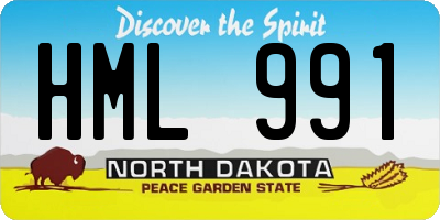 ND license plate HML991