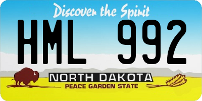 ND license plate HML992