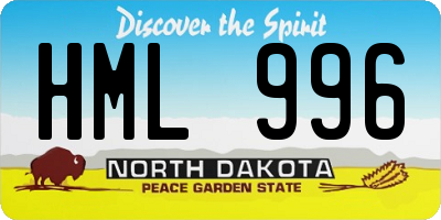 ND license plate HML996