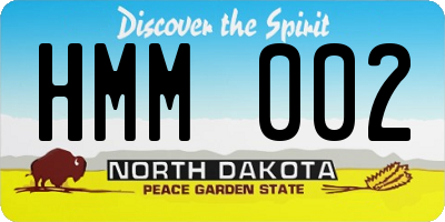 ND license plate HMM002