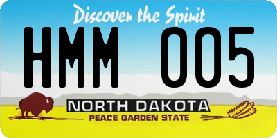 ND license plate HMM005