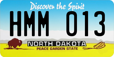 ND license plate HMM013