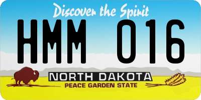 ND license plate HMM016