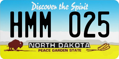 ND license plate HMM025