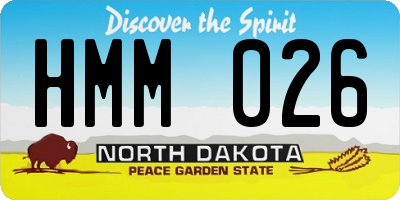 ND license plate HMM026