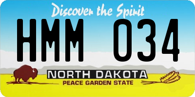 ND license plate HMM034