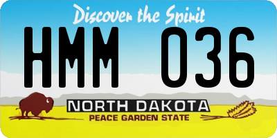 ND license plate HMM036