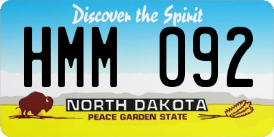 ND license plate HMM092