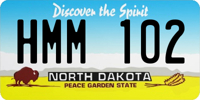 ND license plate HMM102