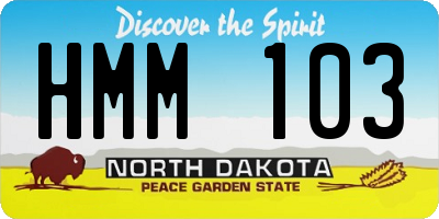 ND license plate HMM103